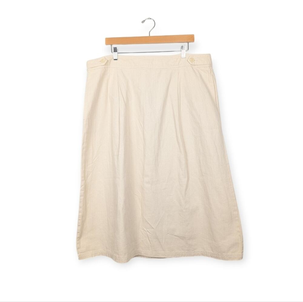 Seasalt Cornwall A-Line Skirt 16 Cream Penjerick Organic Cotton Casual Classic